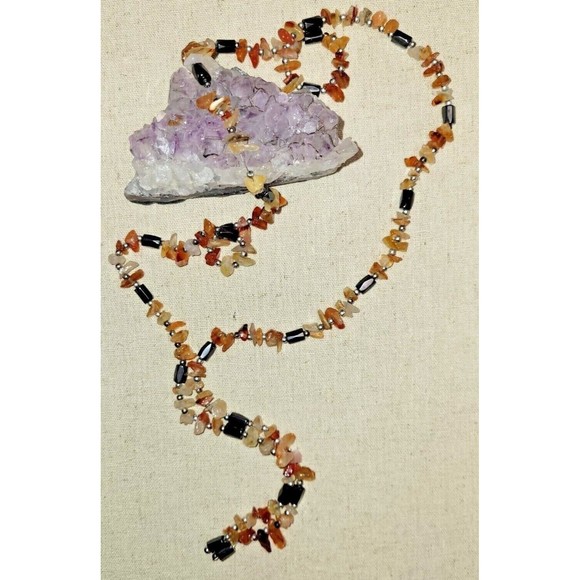 Magnetic Hematite Agate Beaded Open End Wrap Necklace Bracelet - Picture 7 of 7